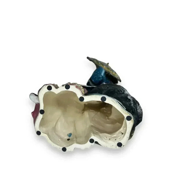 VTG 10" Chinese Porcelain ShiWan Belle Lady Sitting Holding A Parasol Figurine - Picture 9 of 10